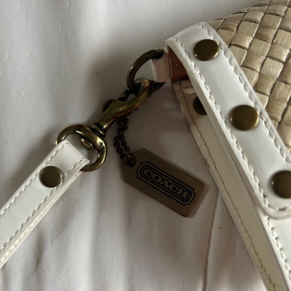 Coach Vintage Beige Nature Straw Wristlet - Picture 4 of 9